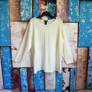 Women's U-Knit Woman Sweater Long Sleeve Casual Long Sleeve SIZE 1X White
